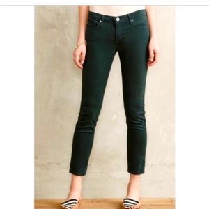 AG Adriano Goldschmied Stevie ankle slim straight skinny jeans green 26